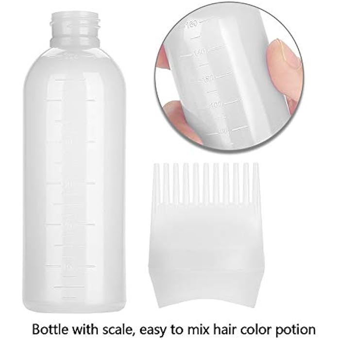 Sonew 3 Colors Hair Dyeing Bottle Brush, Shampoo Hair Color Oil Comb Applicator Hair Dye Essential Tools, Suitable for Professional Use or Home DIY Use(White) - Image 3